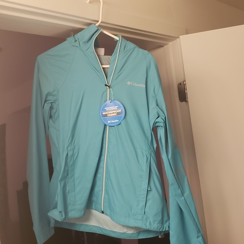Blue Columbia Windbreaker jacket